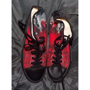 mens size 12 canvas high top sneakers Gene Simmons Kiss design